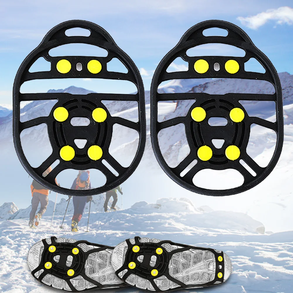 

Portable Claw 6 Tooth Snow Pavement Gripper Non Skid Shoe Covers Ski Cleat Hiking Crampon Outdoor Climbing Tools Safety