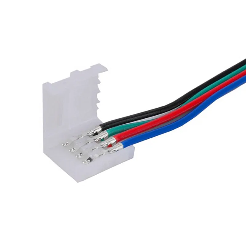 10 шт. мм 4pin RGB Светодиодная лента без пайки двойной разъем зажим кабель удлинитель