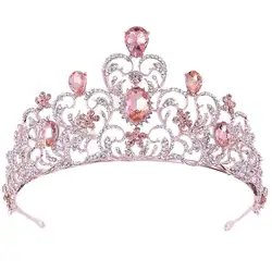 7,3 см розовый цвета розового золота с сердечками кристалл тиары Свадебная вечеринка Променад