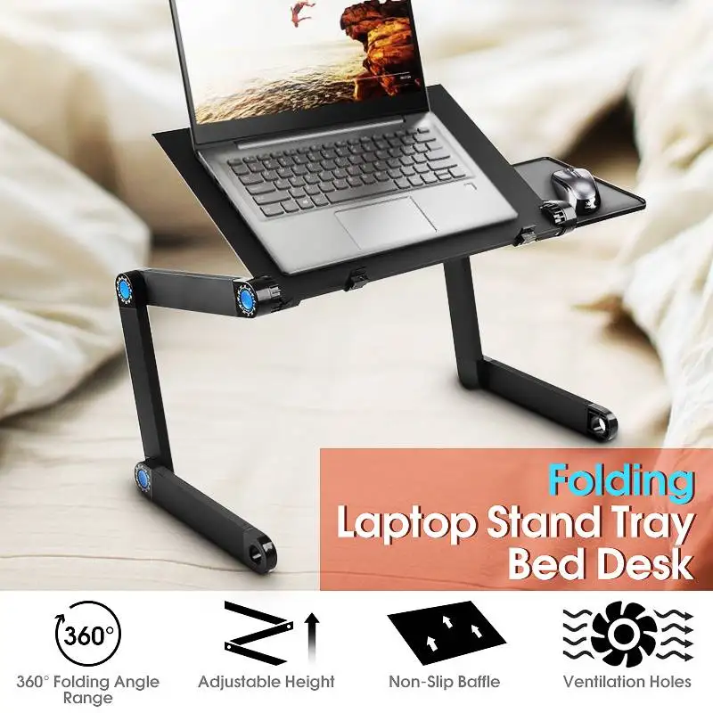 

S SKYEE Computer Desks Portable Adjustable Foldable Laptop Notebook Lap PC Folding Desk Table Vented Stand Bed Tray