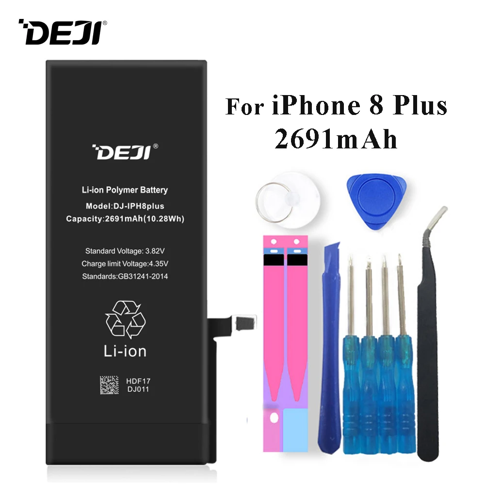 Батарея Deji для iPhone 8 Plus 8 Plus 8 P Apple iPhone8 Plus литий-полимерная батарея 2691 мАч+ инструменты для Apple iPhone 8 Plus 8 P батареи