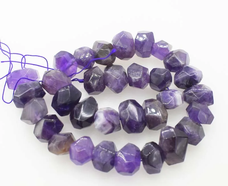 

loose beads Amethyst baroque faceted 15*20mm 15" unique shape for DIY jewelry making FPPJ wholesale beads nature gem stone