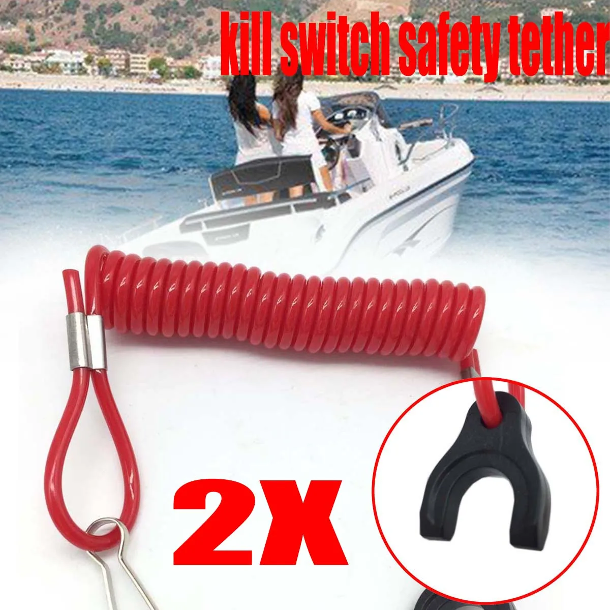 2x Safety Tether Kill Switch For Mariner for Mercury Tohatsu Motorboat