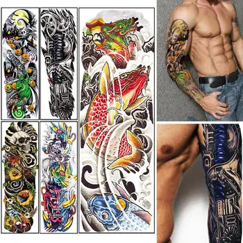 

5 Sheets Full Arm Leg Temporary Waterproof Tattoos Art Stickers Removable sleeve