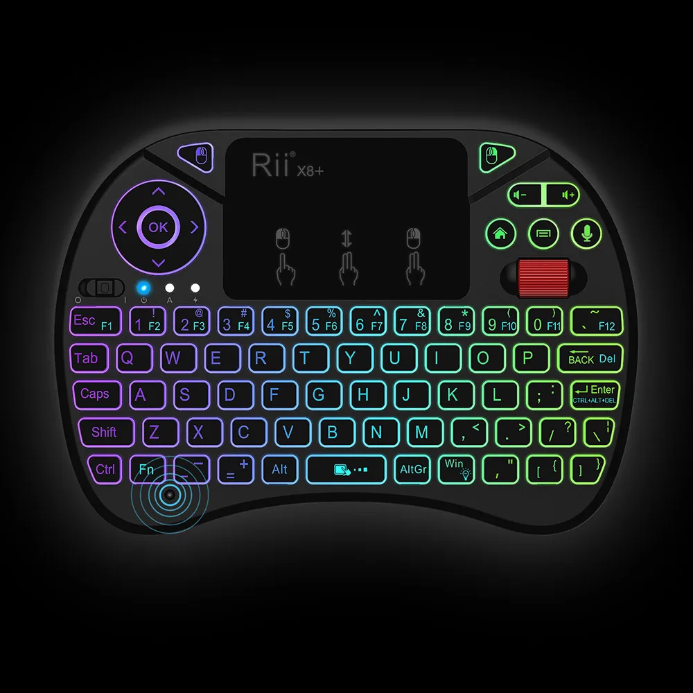 Rii X8 Plus 2 4 ГГц беспроводная мышь с клавиатурой тачпадом мини клавиатура teclado bluetooth
