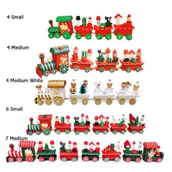 Креативные рождественские украшения деревянный поезд для детей игрушки Рождественские украшения поезд подарки Рождественские украшения