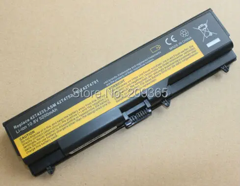 Аккумулятор для ноутбука Lenovo ThinkPad W520 L400 L410 L420 L500 L510 L520 SL400 SL410 SL500 SL510 T410