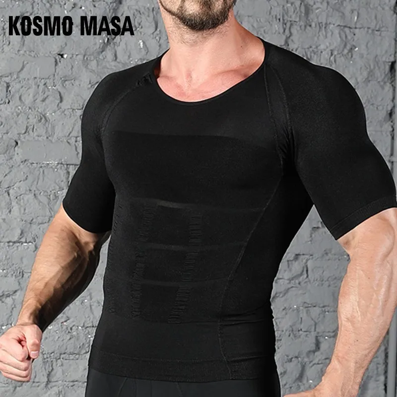 

KOSMO MASA Compression White Fitness Tshirts Men T Shirt Cool Summer Basic Casual Short Sleeve Top Black T-shirts For Men MC0374