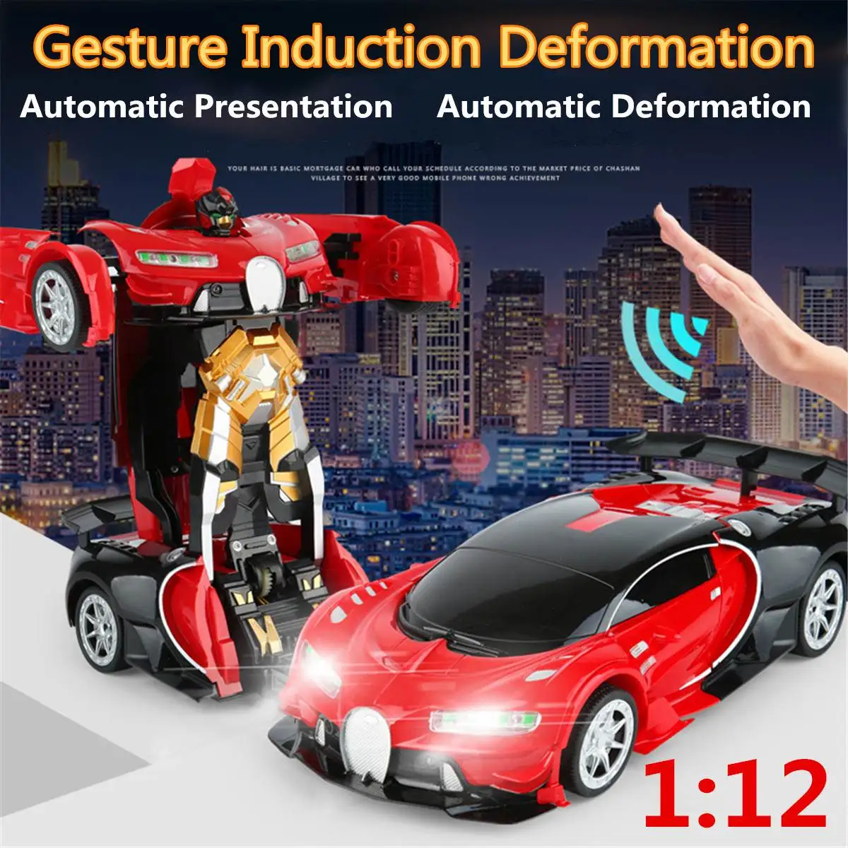 

1/12 RC Car Transformation Robots Gesture Automation Deformation Car Sports Vehicle Model Robots Toys Kids Toys Gifts For Boys
