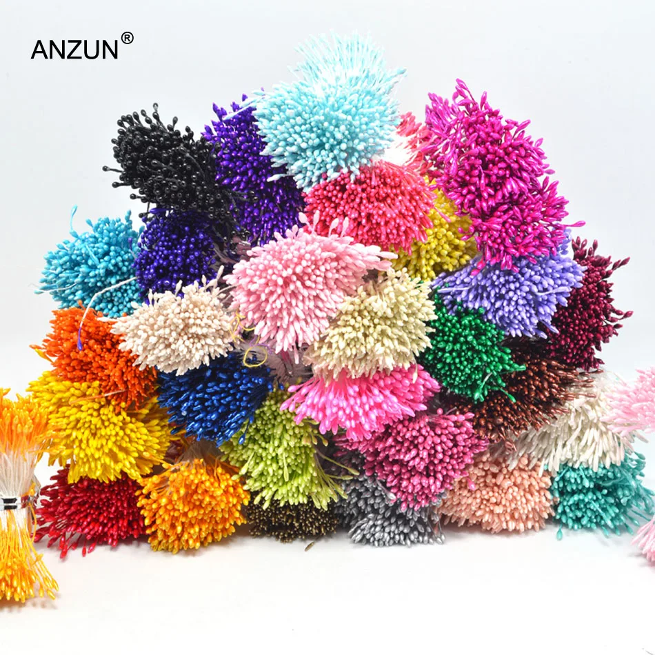 

420pcs 1mm Double Heads Stamen DIY Artificial Mini Pearl Floral flower stamen pistil many colours