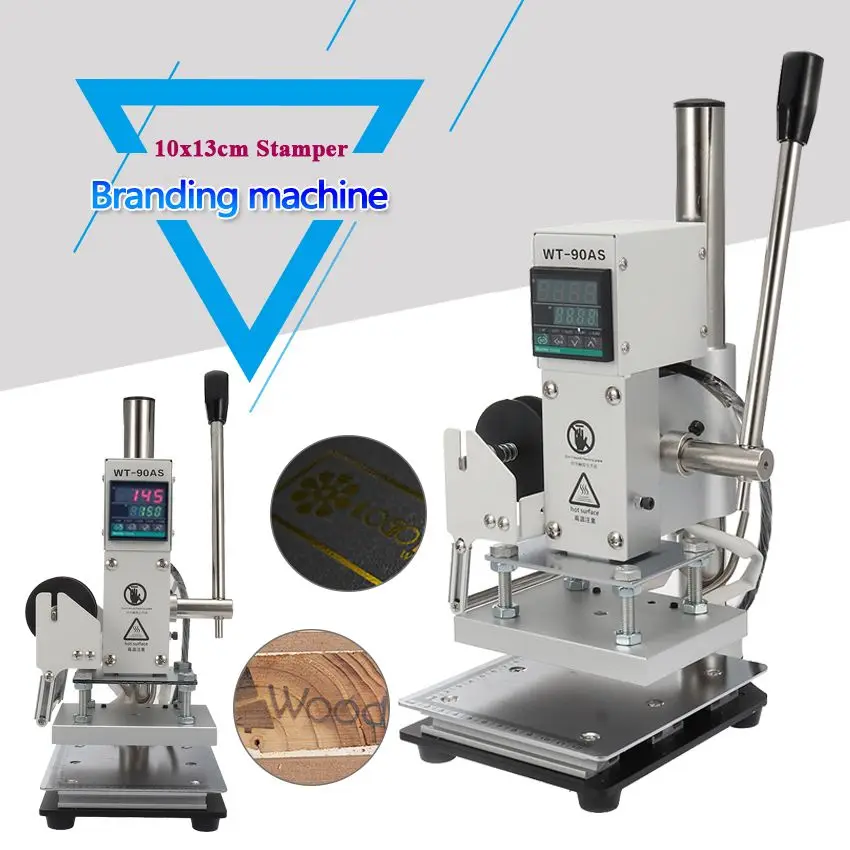 

Electric Embosser Hot Foil Stamping Logo Label Digital Display+Bronzing Leather Embossing with Holder 10x13cm Stamping Machine