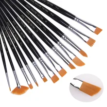 12 шт. набор кистей для масляной живописи, медные трубы, кисти из нейлона и шерсти, художественные кисти для рисования, инструменты