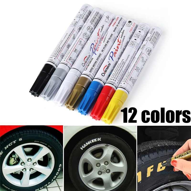 

Waterproof pen Car Tyre Tire Tread CD Metal Permanent Paint markers Graffiti Oily Marker Pen marcador Car Care Tool