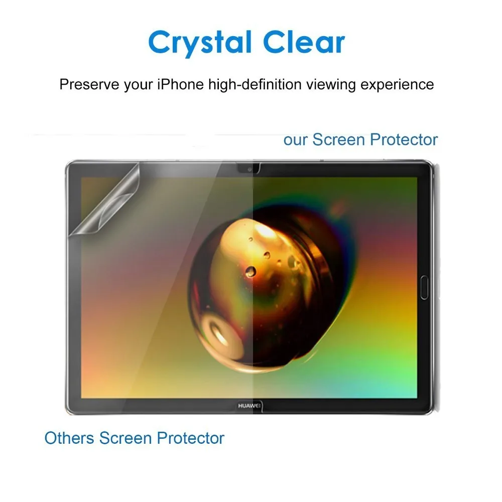 3 упаковки, прозрачная защитная пленка для экрана из ПЭТ для huawei MediaPad M5 lite, 10,1 дюймов, для планшета, ЖК-дисплей, защита от царапин, Взрывозащищенная защитная пленка для экрана