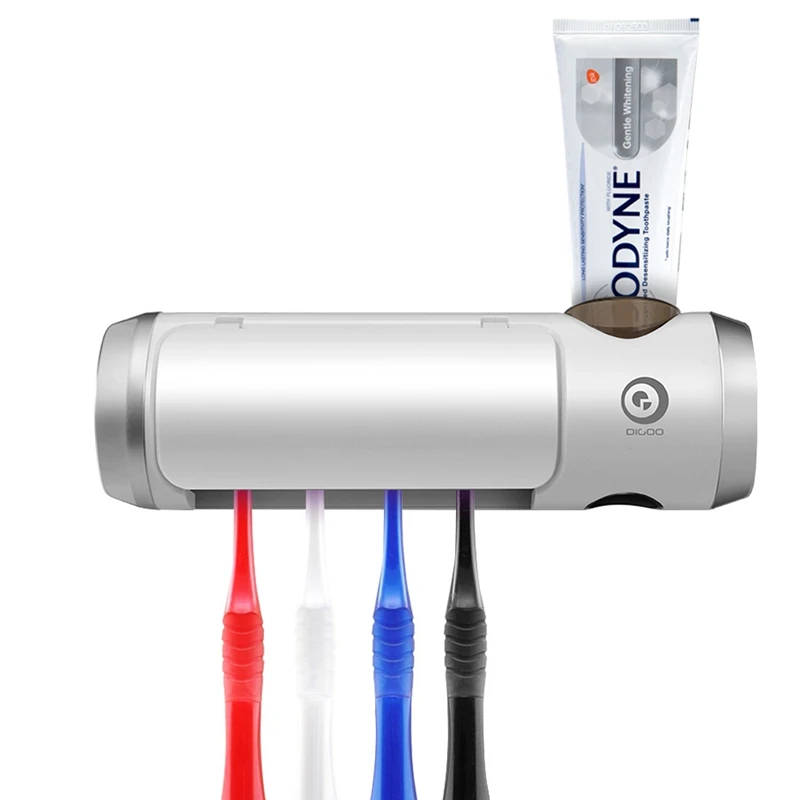 Billige Bad UV Licht Zahnbürste Sterilisator Box Reiniger Uv Antibakterielle USB Aufladbare Zahnpasta Halter Lagerung Fall