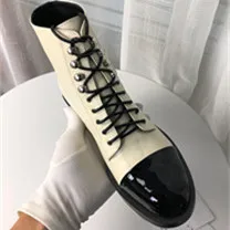 

2018 Shoes Woman Low Heels Ankle Boots Mixed Color Cross-Tied Martin Boots Woman zapatos de mujer bota feminina