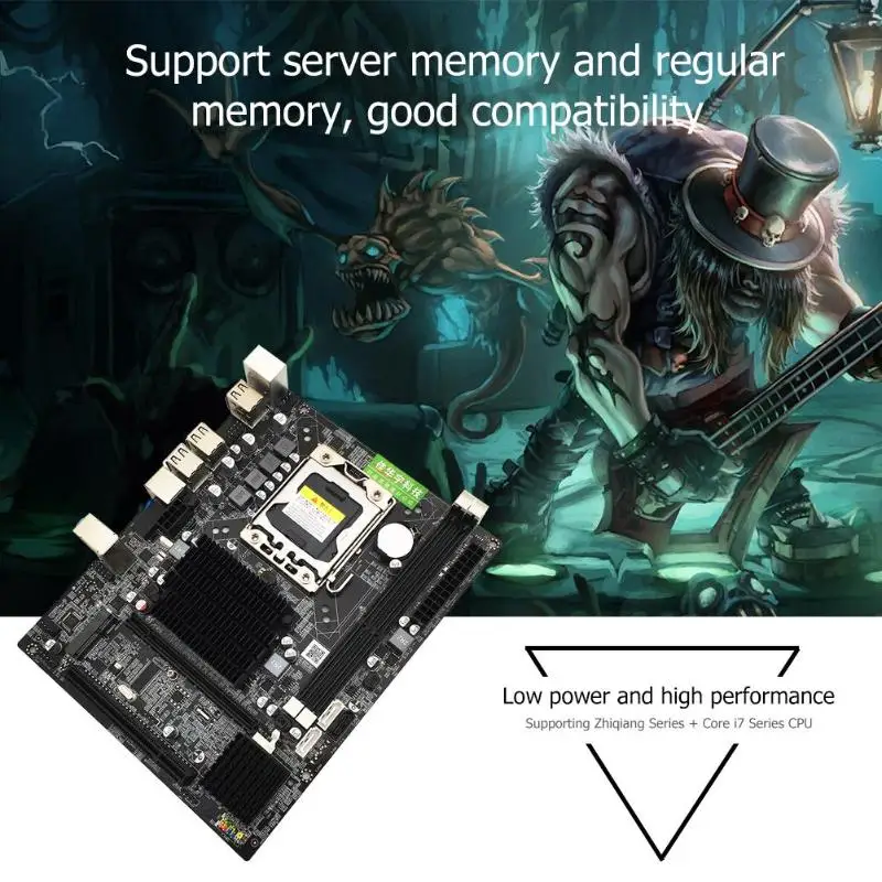 

New X58 PCI-E X16 PC Computer Desktop Motherboard LGA 1366 CPU Interface 2xDDR3 DIMM MSATA V1.6 Mainboard Systemboard
