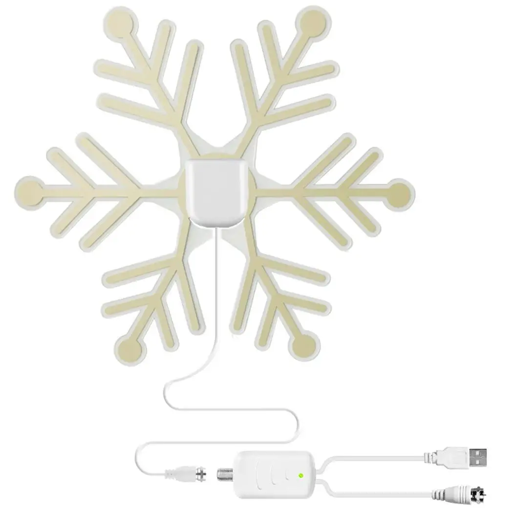 Крытый большой дальности HDTV Цифровой снежинка телевизионная антенна F разъем со штекером, 25dB USB-45~ 85 5 V сигнала 20mA-45~ 85