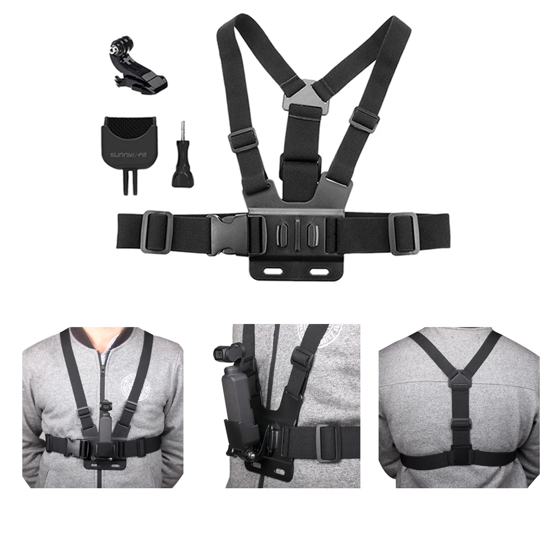 

Adjustable Chest Strap Cycling Body Mount Bundle Kit Adapter for DJI OSMO POCKET for GoPro HERO6 / 4/5 Session /HERO5 black