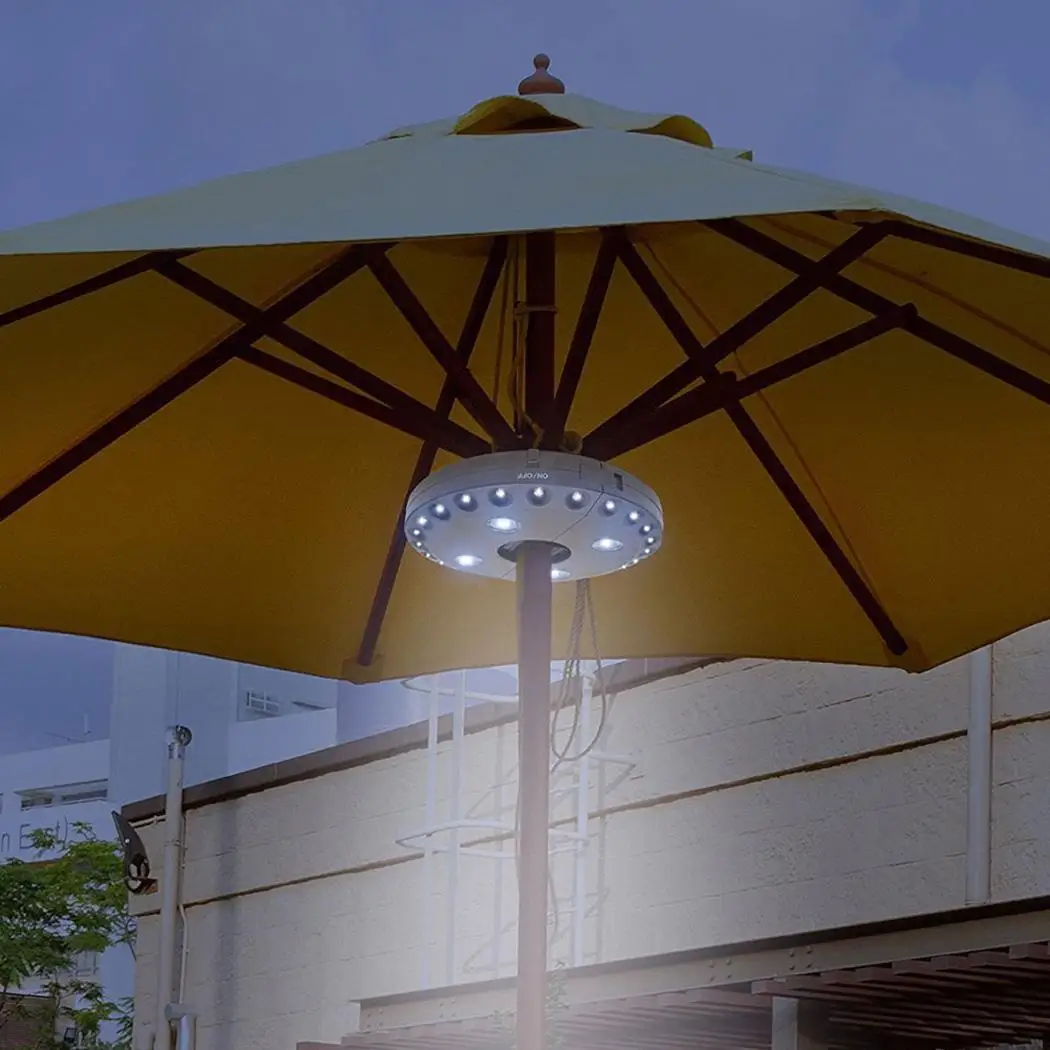

1pc Outdoor Patio Umbrella Pole Light 28 LED Outdoor Courtyard Modes Camping Tent Lamp 2019 Creative Practical Novelty Light