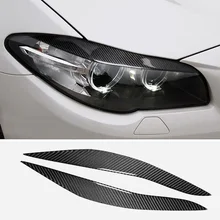 Углеродного волокна фар крышками бровей Брови Веки Обложка для BMW 5 F10 2010-2013