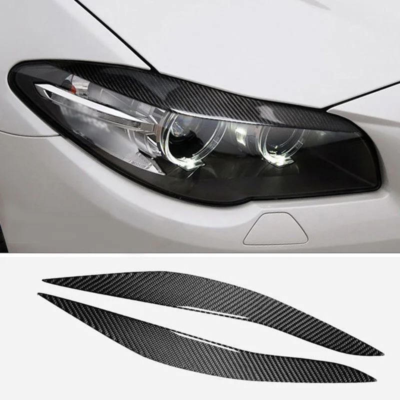 

CARBON FIBER HEADLIGHT LIDS BROW EYEBROWS EYELIDS COVER FOR BMW 5 F10 2010-2013