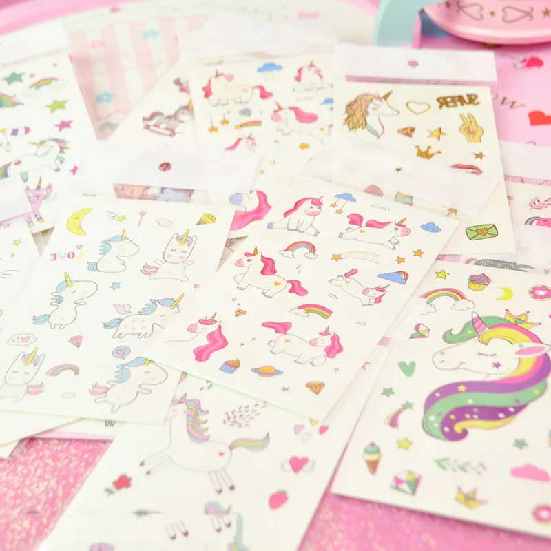 

Cartoon Unicorn Stickers Kawaii Moon Star Rainbow Unicorn Decorative Adhesive Stickers Decorations Scrapbooking Girls Diy Albums