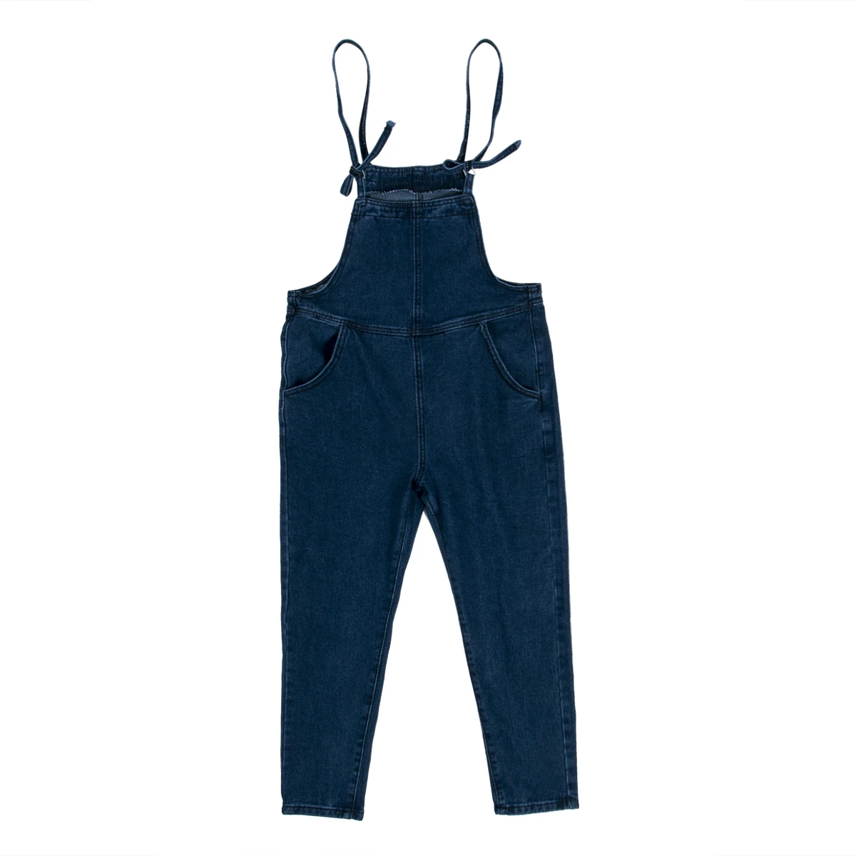 Women Baggy One Piece Jumpsuits Overalls Denim Pant Drawstring Bib Trousers Women Strap Long