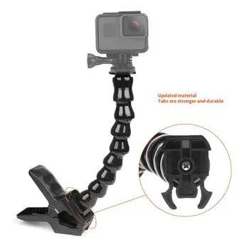 

24cm Gooseneck Adjustment Jaws Flexible Clamp Mount for GoPro Hero 7 6 5 4 Session SJCAM SJ Xiaomi Yi 4K 4K Camera Tripod