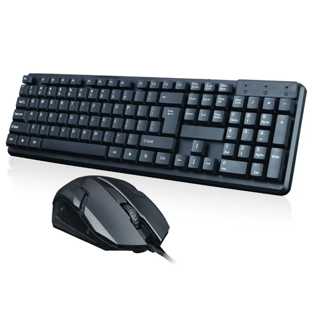 Проводная клавиатура мышь Combos USB Настольный Ноутбук офисная черная