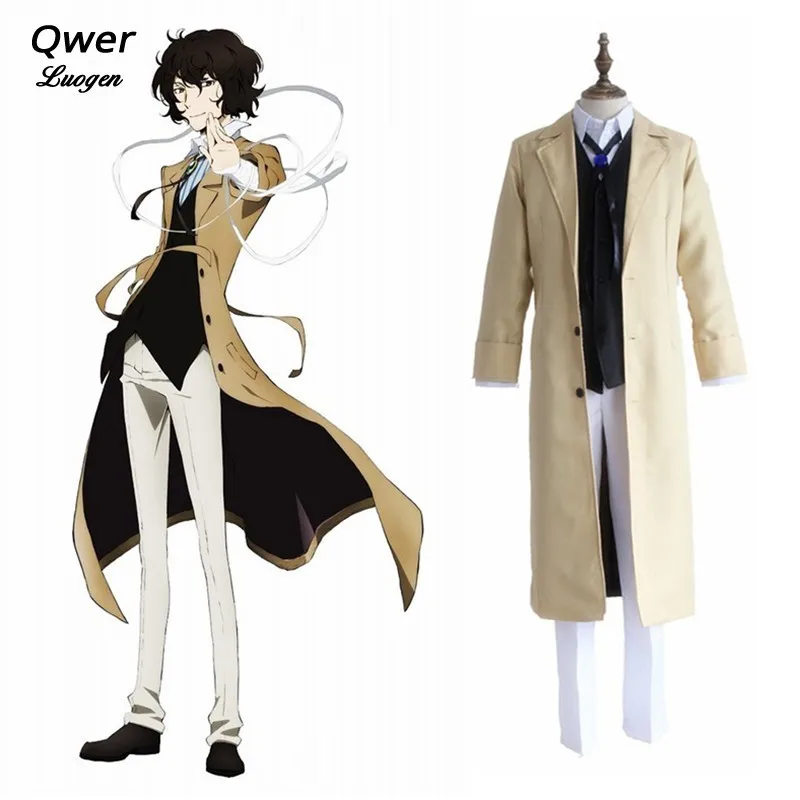 

Anime Bungo Stray Dogs Osamu Dazai Cosplay Costume Unisex Battle Detective Trench School Uniform Cloth