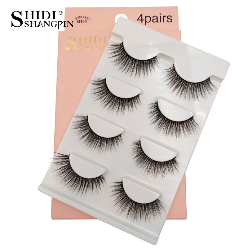 

SDSP Mink Eyelashes 4 Pairs Makeupstrip Mink Eyelash Makeup Lashes Faux Cils Natural long Eyelashes 3D Fake Eyelashes Full Strip