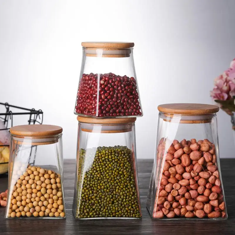 

Square Glass Seal Food Storage Tank Coffee Bean Milk Powder Canned Grain Storage Tank Tea Can Candy Storage Tank