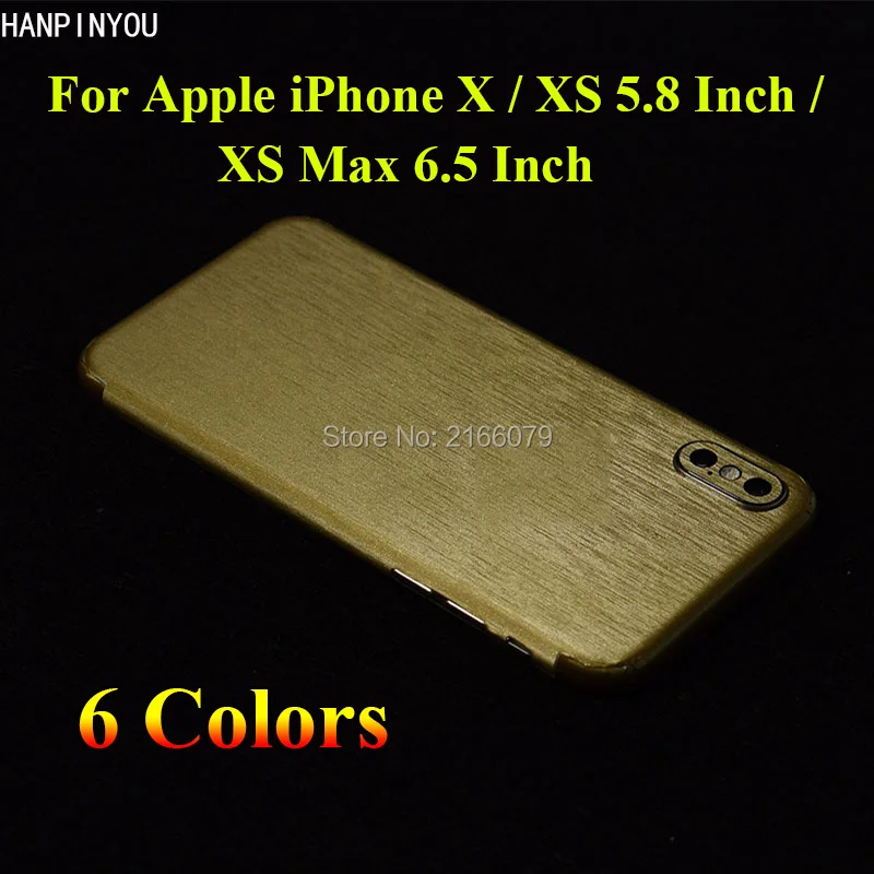 For Apple iPhone X / Xs Max Back Cover Brushed Metal Decal Skin Phone Protective Wire Drawing Sticker Guard (Not a Case) |