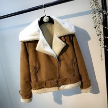 Новинка, настоящая женская куртка, Casaco Bomber, зимняя плотная куртка для женщин, мото и Байкер, с карманами, на молнии, с отложным воротником