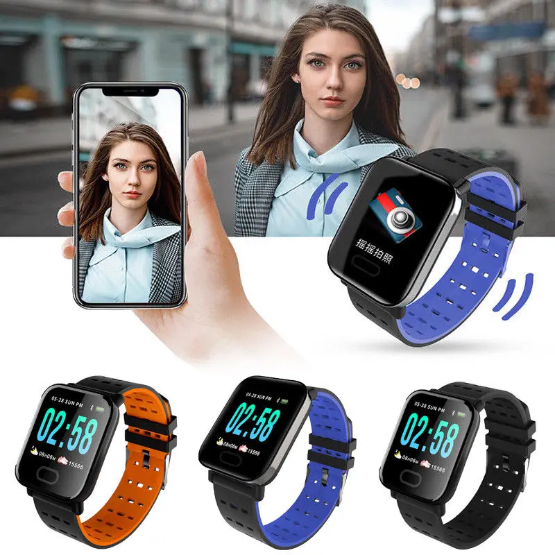 A6 Smart Watch Luxury Heart Rate Monitor Waterproof Bracelet Smart Wristbands Watches Android IOS