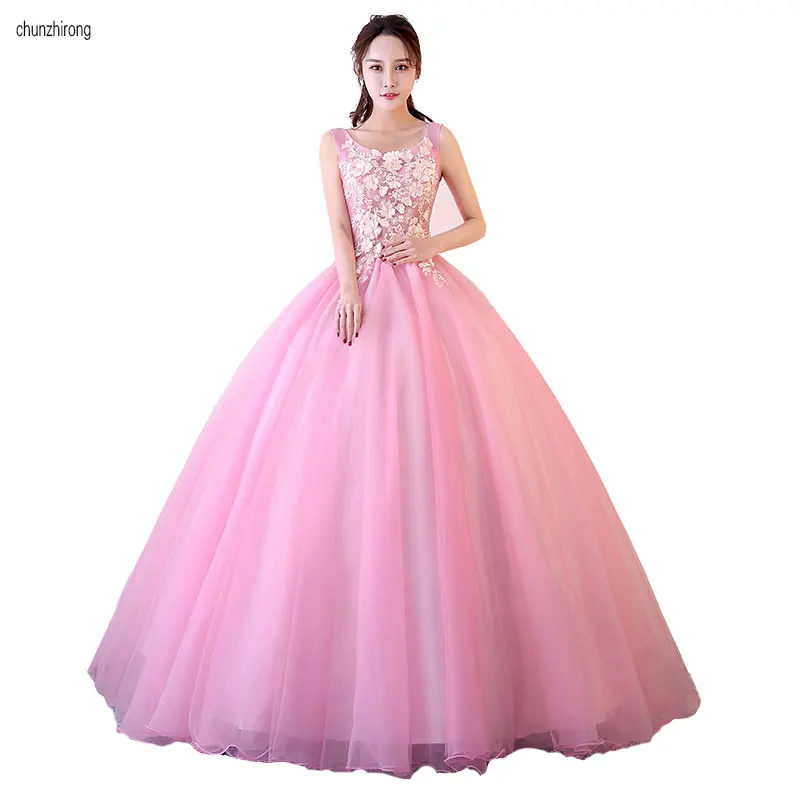 Новые пышные платья Robe De Soiree сладкий 15 маскарадный кружевной цветок шеи