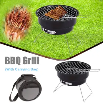 

Foldable Charcoal BBQ Grill Mini BBQ Grill Tabletop Portable Outdoor Travel Patio Stove Cookware Barbecue With Carrying Bag