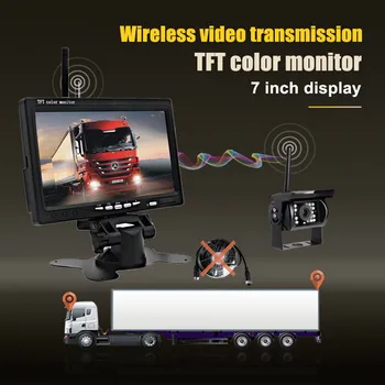 

7 inch 720P Wireless Car Parking Reversing Camera LCD Monitor IR Night Vision Truck Rear View Tailer Backup Camera Waterproof