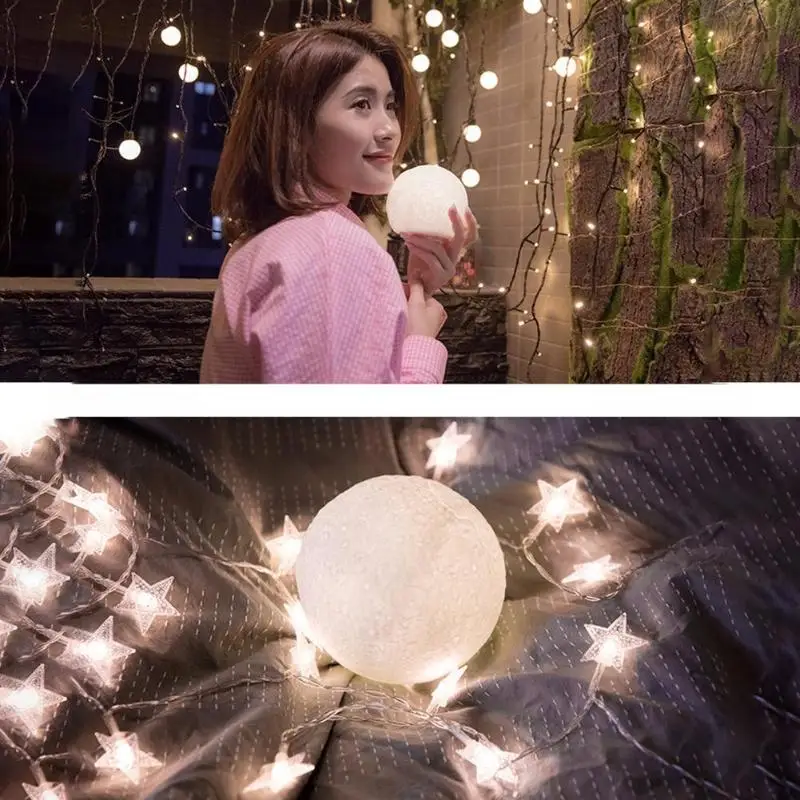 buy Creative 3D Print Moon Lamp Multicolor Change Touch Switch Bedroom Bookcase Night Light Home Room Decoration Ornaments