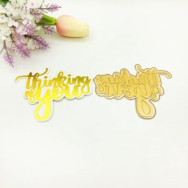 

Stencil Stamping Hot Foil Stamping Punch Stamp Craft 3D Thinking of You Letter DIY 101*82mm Metal Cutting Dies