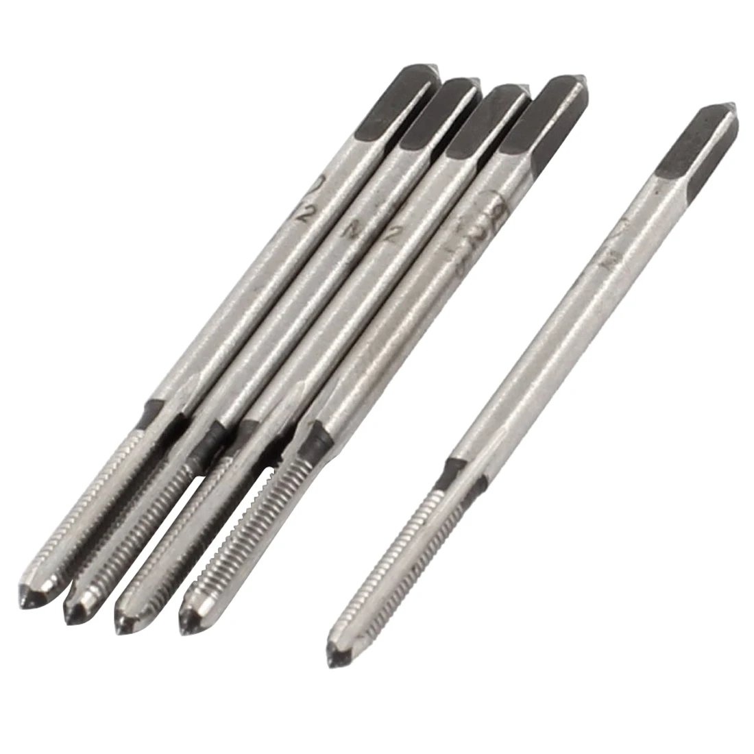 

HHO-2mm Cutting Diameter 3 Flutes HSS Straight Screw Thread Tap 5 Pcs