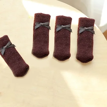 

4pcs Knitting Cat Style Chair Leg Socks Floor Protectors For Furniture Legs Non-slip Table Legs Prevent Pet Dog Cat Scratching