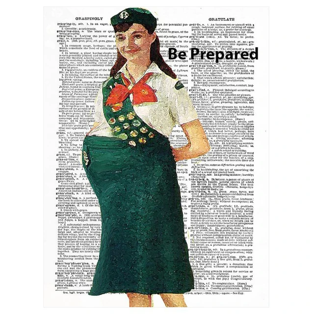 Art N Wordz Girl Scout Motto "Be Prepared" Dictionary Sheet Pop, Art