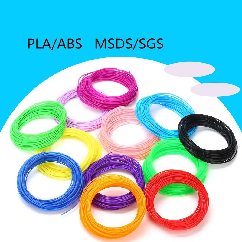 1.75mm 5M 10M 50M 100M Children Printing Creative 20 Colors Line For 3D Pen Print Drawing PLA ABS Material Random Color
