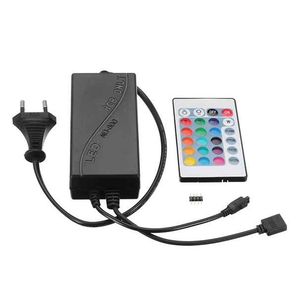 CLAITE AC100-240V к DC12V 5A ЕС Plug Мощность адаптер с 24keys ИК-пульт Управление для RGB
