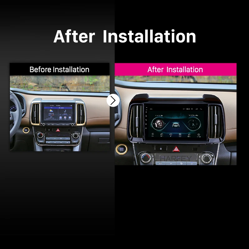 Discount Harfey 9" Android 8.1 Car Stereo for 2018 Hyundai IX35 GPS Navi Mirror Link car multimedia player Bluetooth 3G WIFI Digital TV 3