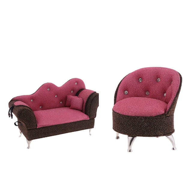 2pcs 1 6 Doll Furniture Long Sofa Chaise Single Chair Jewelry 2pcs 1 6 Doll Furniture Long Sofa Chaise Single Chair Jewelry Box Accessories