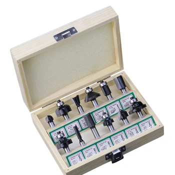 

12 Pcs 8Mm Shank Wood Router Bit Straight End Mill Trimmer Cleaning Flush Trim Corner Round Cove Box Bits Tools Milling Cu