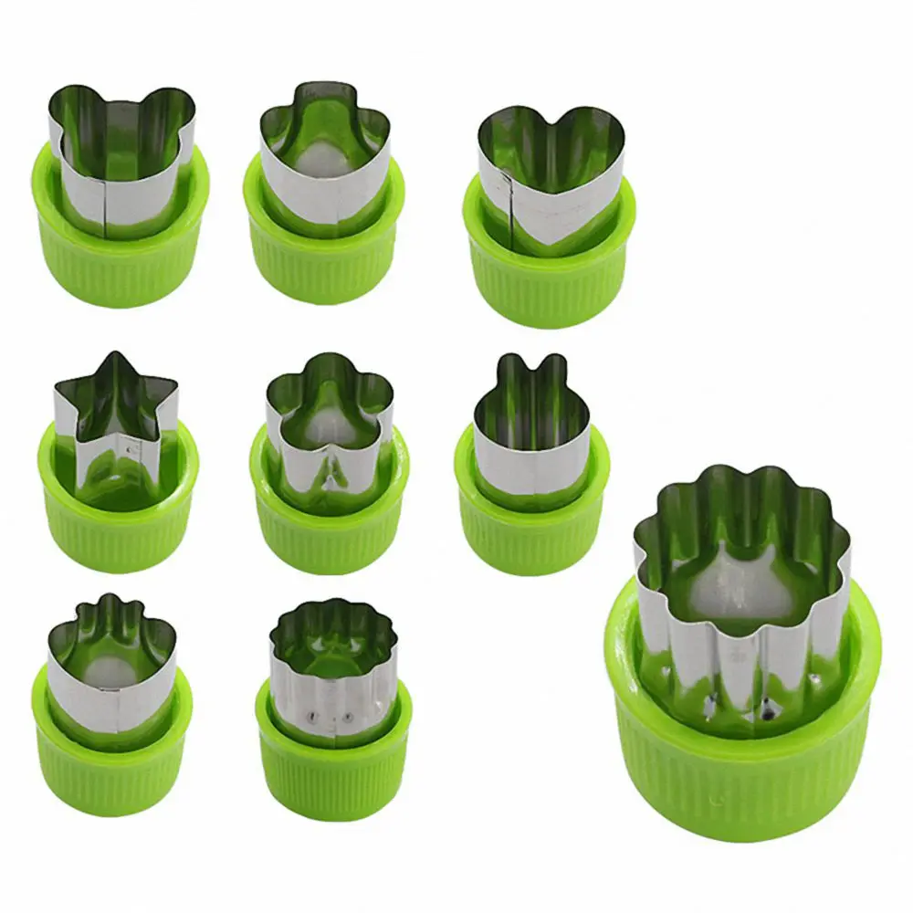 9pcs Mini Cookie Cutters Pie Crust Vegetable fruit Cutter baking Set